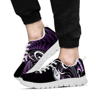 Purple New Zealand Sneakers Aotearoa Silver Fern With Manaia Maori Unique LT14 - Polynesian Pride