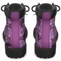 Purple Palaka Hawaii Cowboy All Season Boots Puakenikeni Lei Paniolo Papale Seamless Vibes LT14 - Polynesian Pride