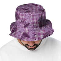 Purple Palaka Hawaii Cowboy Bucket Hat Puakenikeni Lei Paniolo Papale Seamless Vibes LT14 - Polynesian Pride