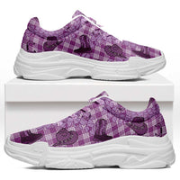 Purple Palaka Hawaii Cowboy Chunky Sneakers Puakenikeni Lei Paniolo Papale Seamless Vibes LT14 Purple - Polynesian Pride