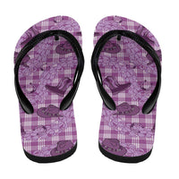 Purple Palaka Hawaii Cowboy Flip Flops Puakenikeni Lei Paniolo Papale Seamless Vibes LT14 - Polynesian Pride