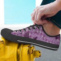Purple Palaka Hawaii Cowboy Low Top Shoes Puakenikeni Lei Paniolo Papale Seamless Vibes LT14 - Polynesian Pride