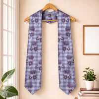 Purple Palaka Hawaii Graduation Stole Hawaiian Lehua Blossoms