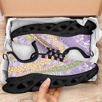 Purple Palaka Hawaii Leis Clunky Sneakers Hawaiian-plaid Elegant Tropical Vibes
