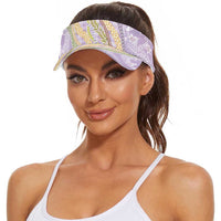 Purple Palaka Hawaii Leis Sun Visor Cap Hawaiian-plaid Elegant Tropical Vibes