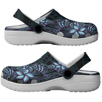 Purple Paradise Hawaii Shell Lei Clogs Shoes Hawaiian Sunrise Shell Hebrew Cone Plumeria - Polynesian Pride
