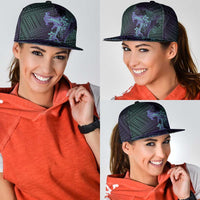 Purple Paradise Hawaii Snapback Cap Hammerhead Shark Tattoo Curve Polynesian - Polynesian Pride