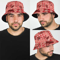 Red Palaka Hawaii Cowboy Bucket Hat Puakenikeni Lei Paniolo Papale Seamless Vibes LT14 - Polynesian Pride