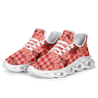 Red Palaka Hawaii Cowboy Clunky Sneakers Puakenikeni Lei Paniolo Papale Seamless Vibes LT14 - Polynesian Pride