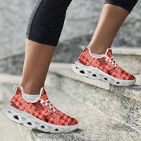 Red Palaka Hawaii Cowboy Clunky Sneakers Puakenikeni Lei Paniolo Papale Seamless Vibes LT14 - Polynesian Pride