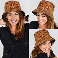 Rotuma Faiakse'ea 'e Kirisimasi Bucket Hat Pacific Patchwork Xmas Vibes - Polynesian Pride
