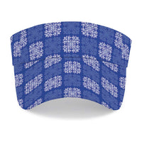 Royal Blue Palaka Quilt Hawaii Sun Visor Cap Traditional Hawaii-plaid Pattern