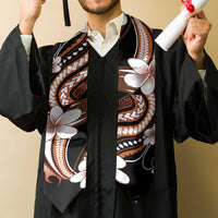 Samoa Siapo Tribal Pattern Graduation Stole Brown Polynesian Plumeria Tapa Motif LT9