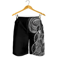 Samoan DNA Art Tattoo Shorts for Men Polynesian Pattern Black Color