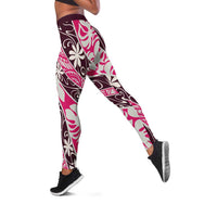 Tarona Tahiti Tiare Monstera Leggings Polynesian Pattern Curve Style - Polynesian Pride