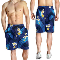 Teal Purple Banana Leaf Hawaii Shorts for Men Lau Maia Plumeria Tropical Summer Vibes LT14 - Polynesian Pride