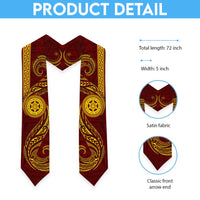 Tonga Ha'apai High School Graduation Stole Ngatu and Maori Ethnic Tribal Pattern