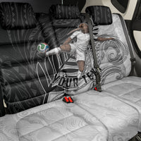 Personalized New Zealand Football Back Car Seat Cover Kiwi Mascot with Silver Fern - Maori Tribal Tattoo Art TS04 - Polynesian Pride