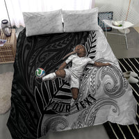Personalized New Zealand Football Bedding Set Kiwi Mascot with Silver Fern - Maori Tribal Tattoo Art TS04 - Polynesian Pride