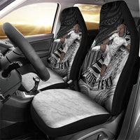 Personalized New Zealand Football Car Seat Cover Kiwi Mascot with Silver Fern - Maori Tribal Tattoo Art TS04 - Polynesian Pride