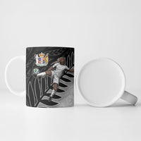 Personalized New Zealand Football Ceramic Mug Kiwi Mascot with Silver Fern - Maori Tribal Tattoo Art TS04 - Polynesian Pride