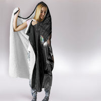 Personalized New Zealand Football Hooded Blanket Kiwi Mascot with Silver Fern - Maori Tribal Tattoo Art TS04 - Polynesian Pride
