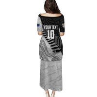 Personalized New Zealand Football Puletasi Kiwi Mascot with Silver Fern - Maori Tribal Tattoo Art TS04 - Polynesian Pride