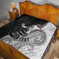 Personalized New Zealand Football Quilt Kiwi Mascot with Silver Fern - Maori Tribal Tattoo Art TS04 - Polynesian Pride