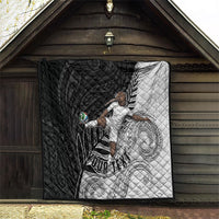 Personalized New Zealand Football Quilt Kiwi Mascot with Silver Fern - Maori Tribal Tattoo Art TS04 - Polynesian Pride