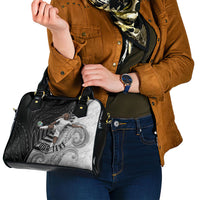 Personalized New Zealand Football Shoulder Handbag Kiwi Mascot with Silver Fern - Maori Tribal Tattoo Art TS04 - Polynesian Pride