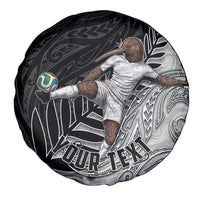 Personalized New Zealand Football Spare Tire Cover Kiwi Mascot with Silver Fern - Maori Tribal Tattoo Art TS04 - Polynesian Pride