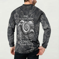 Hawaiian Piko Button Sweatshirt Cultural Anchor Connect Your Roots Ocean Waves TS04 - Polynesian Pride