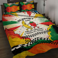 Support Your Fruity Friends Love Wins Gay Pride Quilt Bed Set LGBTQ Retro 30s Cartoon Checkered TS04 White Yellow - Polynesian Pride