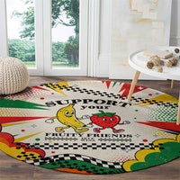 Support Your Fruity Friends Love Wins Gay Pride Round Carpet LGBTQ Retro 30s Cartoon Checkered TS04 - Polynesian Pride