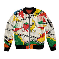 Support Your Fruity Friends Love Wins Gay Pride Sleeve Zip Bomber Jacket LGBTQ Retro 30s Cartoon Checkered