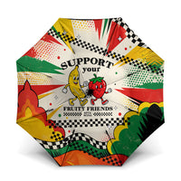 Support Your Fruity Friends Love Wins Gay Pride Umbrella LGBTQ Retro 30s Cartoon Checkered TS04 One Size Folded 11.42 inch Opened Diameter 37.4 inch White Yellow - Polynesian Pride