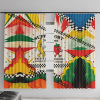 Support Your Fruity Friends Love Wins Gay Pride Window Curtain LGBTQ Retro 30s Cartoon Checkered TS04 With Hooks White Yellow - Polynesian Pride