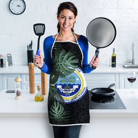 Federated States Of Micronesia Apron FSM Tropical Monstera Leaf Dark Tribal Pattern TS04 - Polynesian Pride