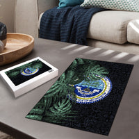 Federated States Of Micronesia Puzzle FSM Tropical Monstera Leaf Dark Tribal Pattern TS04 - Polynesian Pride