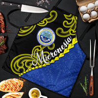 Federated States Of Micronesia FSM Apron Pacific Islander Tribal Swirl Geometric Pattern TS04 Black Blue - Polynesian Pride