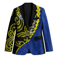 Federated States Of Micronesia FSM Blazer Pacific Islander Tribal Swirl Geometric Pattern TS04 Unisex Black Blue - Polynesian Pride