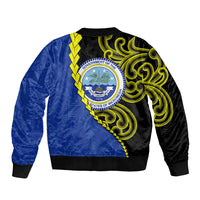 Federated States Of Micronesia FSM Bomber Jacket Pacific Islander Tribal Swirl Geometric Pattern TS04 - Polynesian Pride