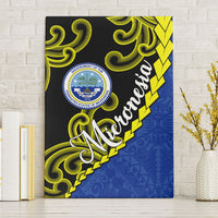 Federated States Of Micronesia FSM Canvas Wall Art Pacific Islander Tribal Swirl Geometric Pattern TS04 Without Frame Black Blue - Polynesian Pride