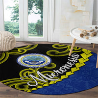 Federated States Of Micronesia FSM Round Carpet Pacific Islander Tribal Swirl Geometric Pattern TS04 - Polynesian Pride