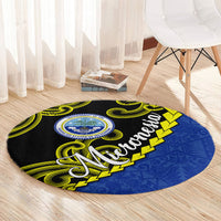 Federated States Of Micronesia FSM Round Carpet Pacific Islander Tribal Swirl Geometric Pattern TS04 - Polynesian Pride