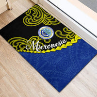 Federated States Of Micronesia FSM Rubber Doormat Pacific Islander Tribal Swirl Geometric Pattern TS04 - Polynesian Pride