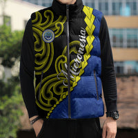 Federated States Of Micronesia FSM Sleeveless Puffer Jacket Pacific Islander Tribal Swirl Geometric Pattern TS04 - Polynesian Pride