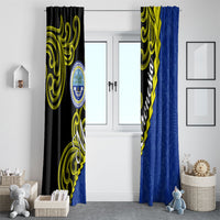 Federated States Of Micronesia FSM Window Curtain Pacific Islander Tribal Swirl Geometric Pattern TS04 - Polynesian Pride