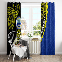 Federated States Of Micronesia FSM Window Curtain Pacific Islander Tribal Swirl Geometric Pattern TS04 - Polynesian Pride