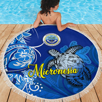 Micronesia Sea Turtle Beach Blanket Federated States Of Micronesia Tribal Floral Pattern TS04 - Polynesian Pride